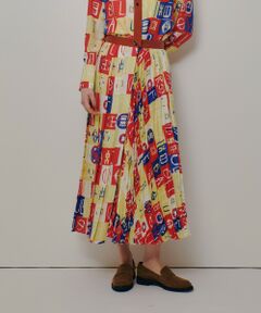 allureville / アルアバイル ミニ・ひざ丈スカート | パッチワークプリントプリーツスカート