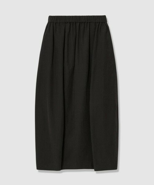 allureville / アルアバイル ミニ・ひざ丈スカート | リネンラミーコクーンスカート(ブラック (95))