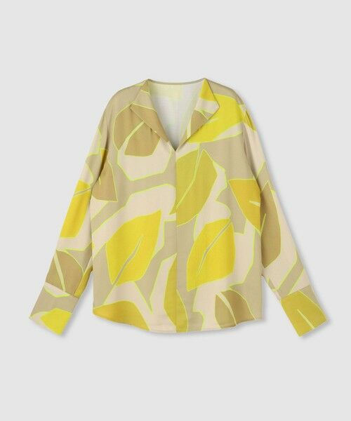 allureville / アルアバイル シャツ・ブラウス | FASACリーフプリントフレンチカラーシャツ（イエロー系 (26)）