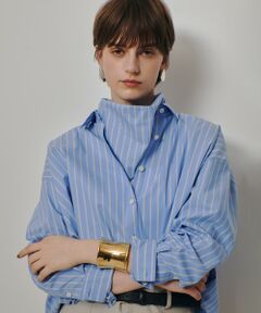 allureville / アルアバイル シャツ・ブラウス | ストライプスカーフ付バルーンシャツ