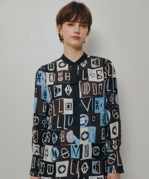 allureville / アルアバイル シャツ・ブラウス | パッチワークプリントボウブラウス | 詳細10