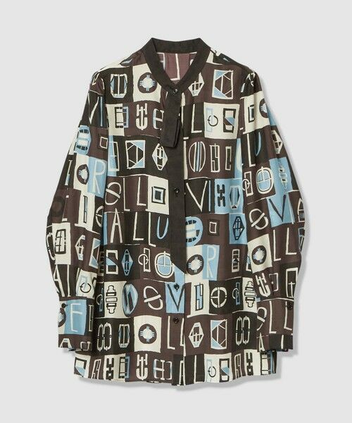 allureville / アルアバイル シャツ・ブラウス | パッチワークプリントボウブラウス | 詳細15