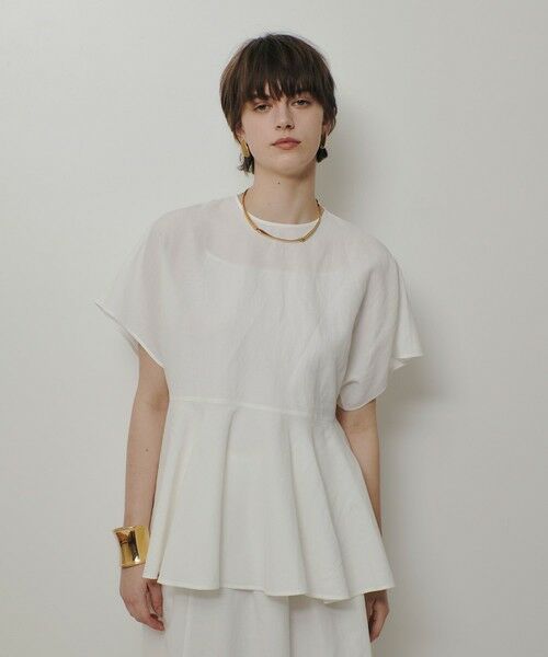 allureville / アルアバイル シャツ・ブラウス | リネンラミーペプラムブラウス(オフホワイト (02))