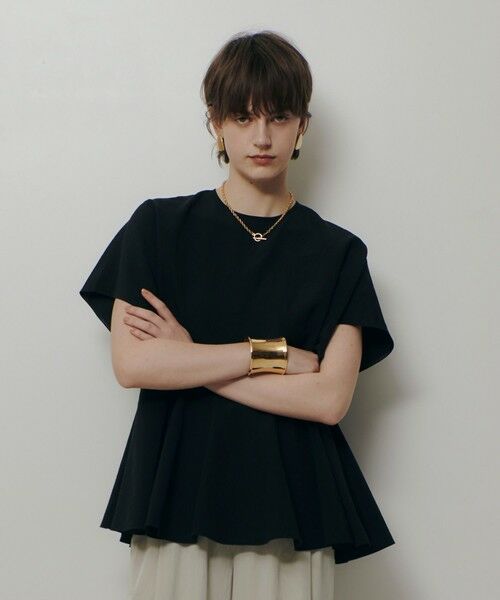 allureville / アルアバイル シャツ・ブラウス | リネンラミーペプラムブラウス(ブラック (95))