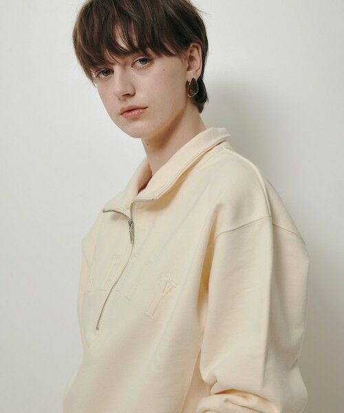 allureville / アルアバイル カットソー | ハーフジップ刺繍プルオーバー | 詳細2