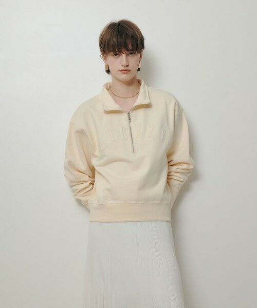 allureville / アルアバイル カットソー | ハーフジップ刺繍プルオーバー | 詳細4