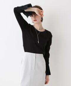 allureville / アルアバイル カットソー | 刺繍プリーツカフスプルオーバー