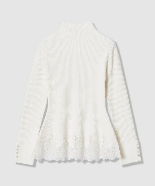 allureville / アルアバイル ニット・セーター | レースドッキングリブプルオーバー（アイボリー (04)）