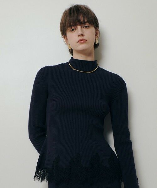 allureville / アルアバイル ニット・セーター | レースドッキングリブプルオーバー | 詳細4