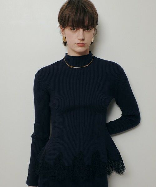 allureville / アルアバイル ニット・セーター | レースドッキングリブプルオーバー | 詳細5