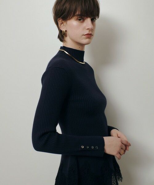 allureville / アルアバイル ニット・セーター | レースドッキングリブプルオーバー | 詳細6