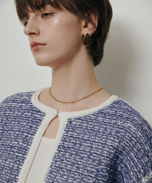 allureville / アルアバイル カーディガン・ボレロ | リバーシブルツィードカーディガン（ブルー系 (68)）