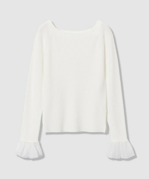 allureville / アルアバイル ニット・セーター | ２ＷＡＹネックフリルカフプルオーバー（オフホワイト (02)）