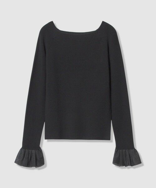 allureville / アルアバイル ニット・セーター | ２ＷＡＹネックフリルカフプルオーバー（ブラック (95)）