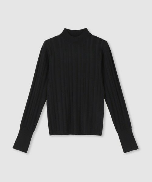 allureville / アルアバイル ニット・セーター | ストライプモックネックレス プルオーバー（ブラック (95)）