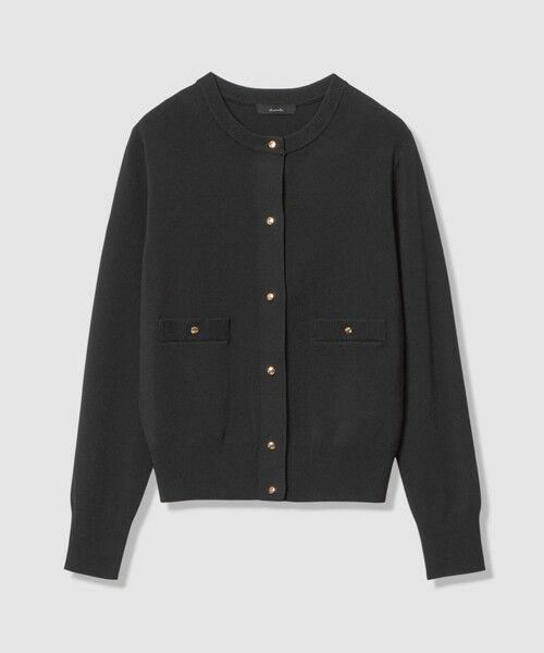 allureville / アルアバイル カーディガン・ボレロ | ポケットクルーカーディガン（ブラック (95)）