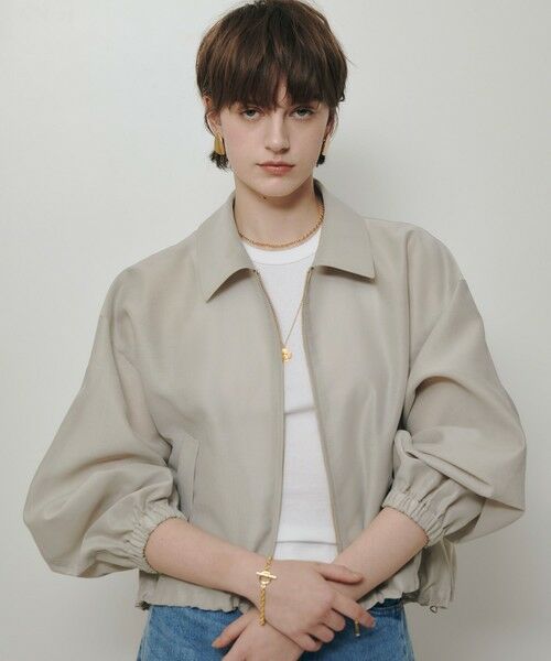 allureville / アルアバイル ブルゾン | オーガンジーステンカラーブルゾン（ベージュ (11)）