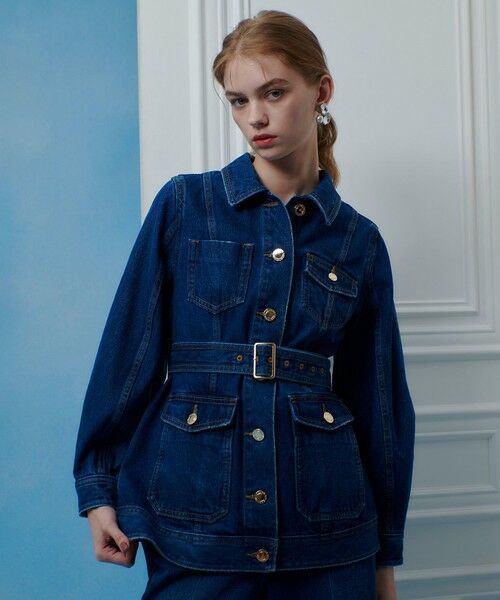 allureville / アルアバイル Gジャン・デニムジャケット | 【LOULOU WILLOUGHBY】カーブスリーブデニムジャケット（ブルー (61)）