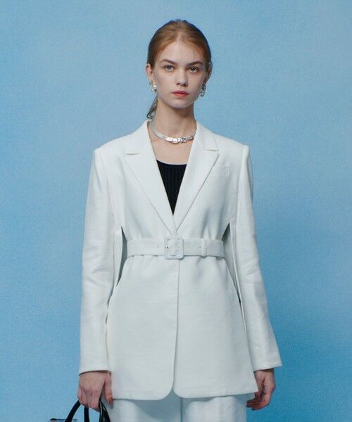 allureville / アルアバイル テーラードジャケット | 【LOULOU WILLOUGHBY】ＮＡＬＹＡリネンストレッチベルトジャケット | 詳細1