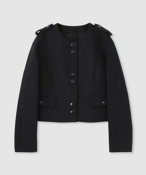 allureville / アルアバイル ノーカラージャケット | 【LOULOU WILLOUGHBY】コットンダブルクロスジャケット（ブラック (95)）