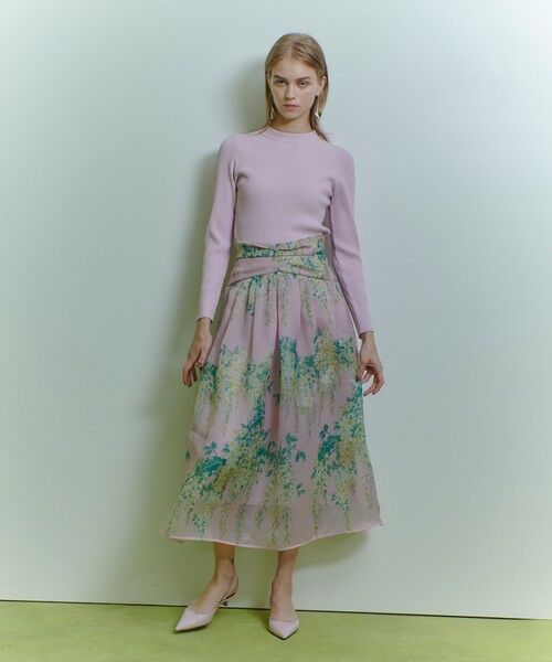 allureville / アルアバイル ミニ・ひざ丈スカート | 【LOULOU WILLOUGHBY】RATTIオーガンフラワースカート | 詳細7