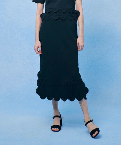 allureville / アルアバイル ミニ・ひざ丈スカート | 【LOULOU WILLOUGHBY】パンチングスカラスカート（ブラック (95)）
