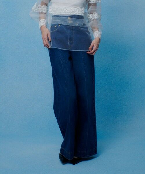 allureville / アルアバイル デニムパンツ | 【LOULOU WILLOUGHBY】ハイウエストワイドデニムパンツ（ブルー (61)）