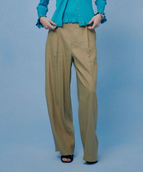 allureville / アルアバイル その他パンツ | 【LOULOU WILLOUGHBY】NALYA リネンストレッチワイドパンツ(ベージュ (11))