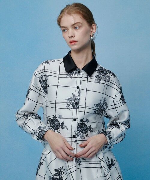 allureville / アルアバイル シャツ・ブラウス | 【LOULOU WILLOUGHBY】ＳＩＬＫ　ＣＯフラワーチェックシャツブラウス | 詳細1