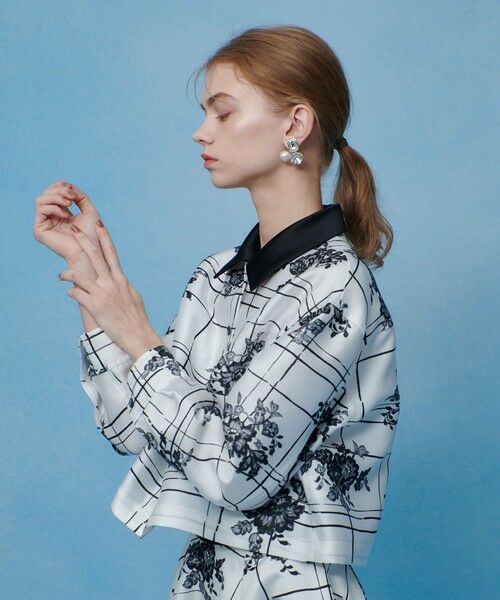 allureville / アルアバイル シャツ・ブラウス | 【LOULOU WILLOUGHBY】ＳＩＬＫ　ＣＯフラワーチェックシャツブラウス | 詳細2