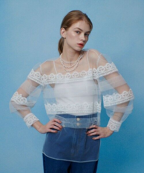 allureville / アルアバイル シャツ・ブラウス | 【LOULOU WILLOUGHBY】チュールレースブラウス | 詳細1