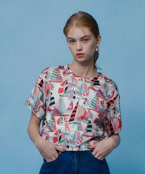 allureville / アルアバイル シャツ・ブラウス | 【LOULOU WILLOUGHBY】ＲＡＴＴＩマリーナプリント Ｔブラウス | 詳細1