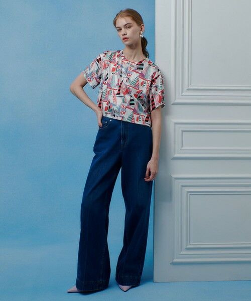 allureville / アルアバイル シャツ・ブラウス | 【LOULOU WILLOUGHBY】ＲＡＴＴＩマリーナプリント Ｔブラウス | 詳細4
