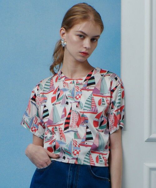 allureville / アルアバイル シャツ・ブラウス | 【LOULOU WILLOUGHBY】ＲＡＴＴＩマリーナプリント Ｔブラウス（マルチ (09)）