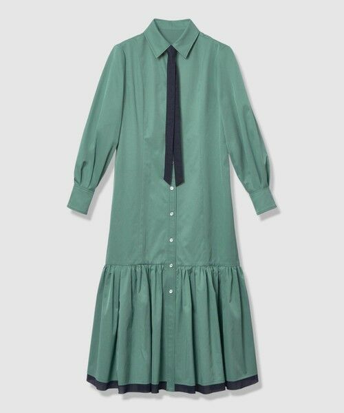 allureville / アルアバイル ロング・マキシ丈ワンピース | 【LOULOU WILLOUGHBY】メモリーツイルティアードシャツワンピース（ミントグリーン (73)）