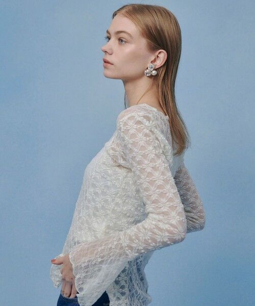 allureville / アルアバイル カットソー | 【LOULOU WILLOUGHBY】ベルスリーブレースプルオーバー | 詳細3