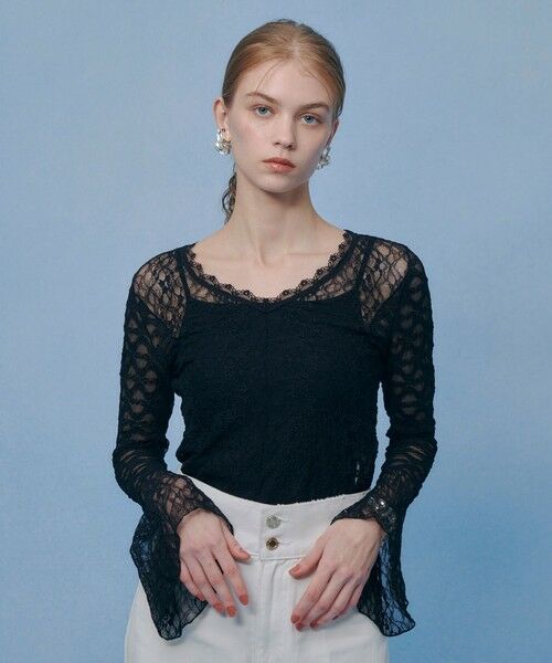allureville / アルアバイル カットソー | 【LOULOU WILLOUGHBY】ベルスリーブレースプルオーバー | 詳細8