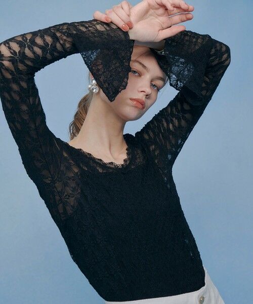 allureville / アルアバイル カットソー | 【LOULOU WILLOUGHBY】ベルスリーブレースプルオーバー | 詳細9