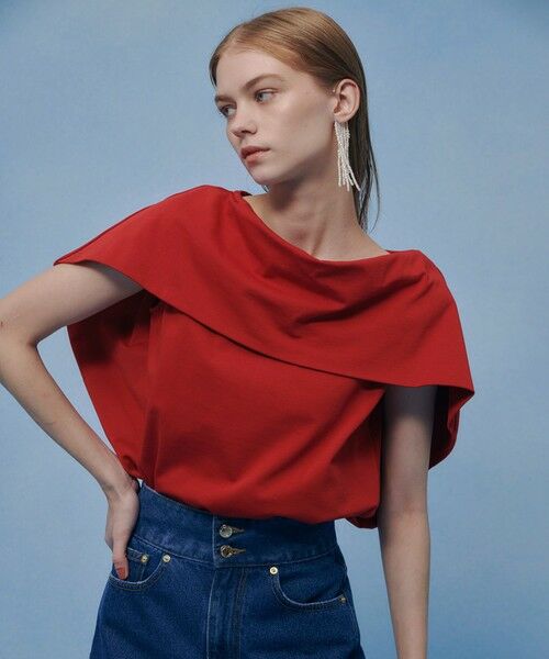 allureville / アルアバイル カットソー | 【LOULOU WILLOUGHBY】ケープデコルテトップス（レッド (43)）