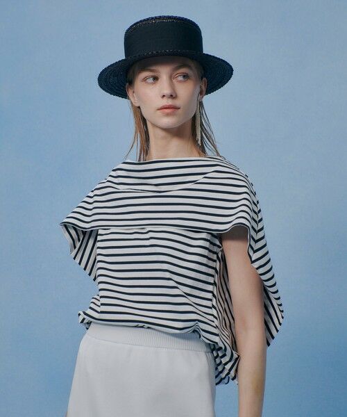 allureville / アルアバイル カットソー | 【LOULOU WILLOUGHBY】ケープデコルテトップス（ブラック系 (98)）