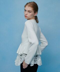 allureville / アルアバイル カーディガン・ボレロ | 【LOULOU WILLOUGHBY】レースレイヤーペプラムカーディガン