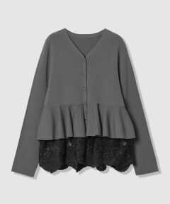 allureville / アルアバイル カーディガン・ボレロ | 【LOULOU WILLOUGHBY】レースレイヤーペプラムカーディガン