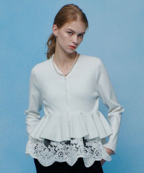 allureville / アルアバイル カーディガン・ボレロ | 【LOULOU WILLOUGHBY】レースレイヤーペプラムカーディガン | 詳細2