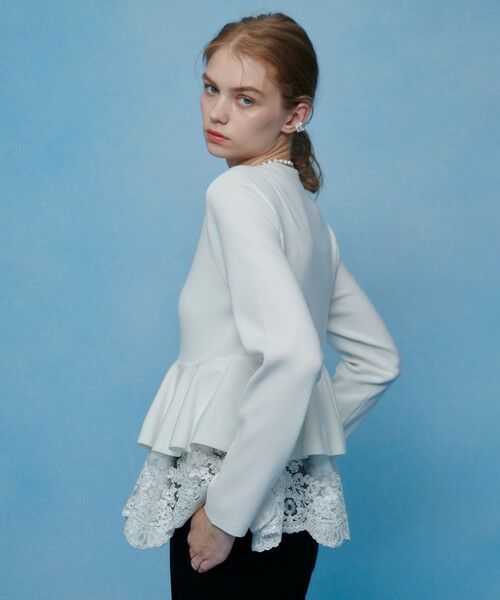 allureville / アルアバイル カーディガン・ボレロ | 【LOULOU WILLOUGHBY】レースレイヤーペプラムカーディガン（オフホワイト (02)）