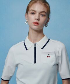 allureville / アルアバイル ポロシャツ | 【LOULOU WILLOUGHBY】ＣＨＥＲＲＹビジューＰＯＬＯ