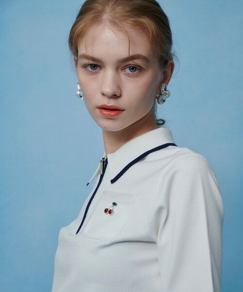 allureville / アルアバイル ポロシャツ | 【LOULOU WILLOUGHBY】ＣＨＥＲＲＹビジューＰＯＬＯ | 詳細1