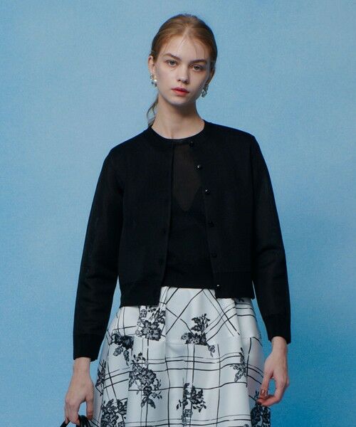 allureville / アルアバイル カーディガン・ボレロ | 【LOULOU WILLOUGHBY】シアージャガードカーディガン（ブラック (95)）