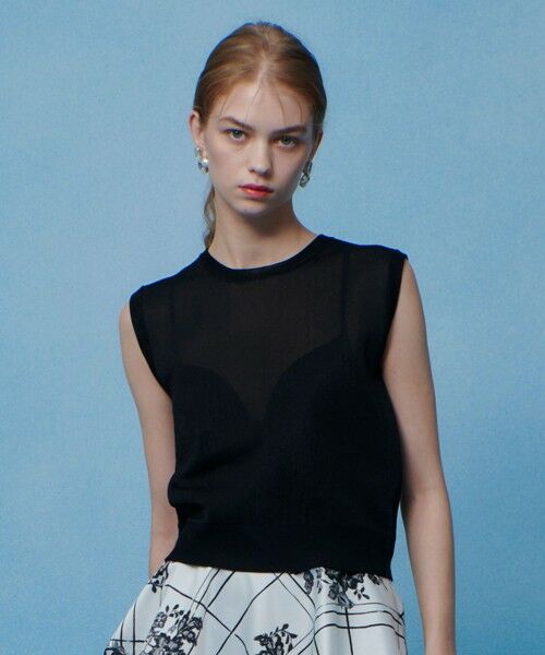 allureville / アルアバイル ニット・セーター | 【LOULOU WILLOUGHBY】シアージャガードプルオーバー（ブラック (95)）