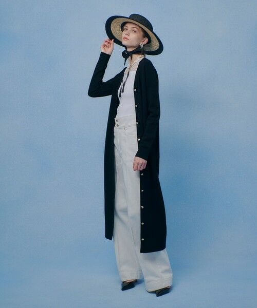 allureville / アルアバイル カーディガン・ボレロ | 【LOULOU WILLOUGHBY】カノコワイドボーダーＣＤ ワンピース（ブラック (95)）