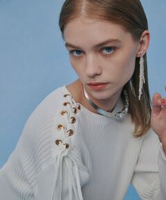 allureville / アルアバイル ニット・セーター | 【LOULOU WILLOUGHBY】レースアップショルダープルオーバー